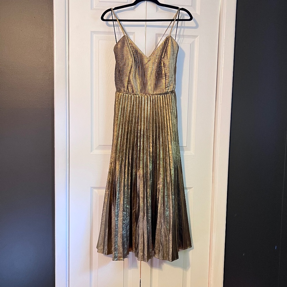 Banana Republic gold cocktail dress